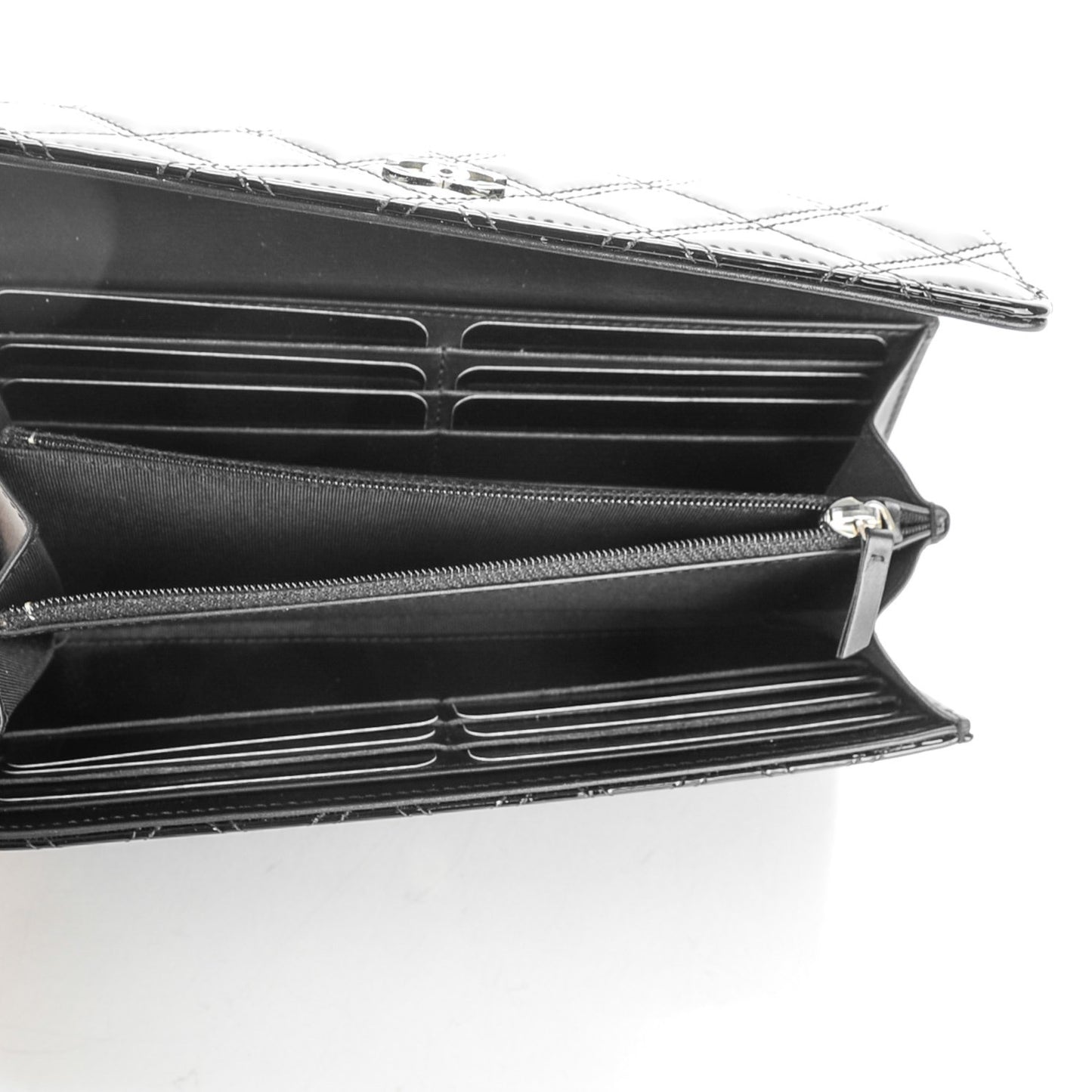 Patent CC Large Gusset Flap Wallet Black