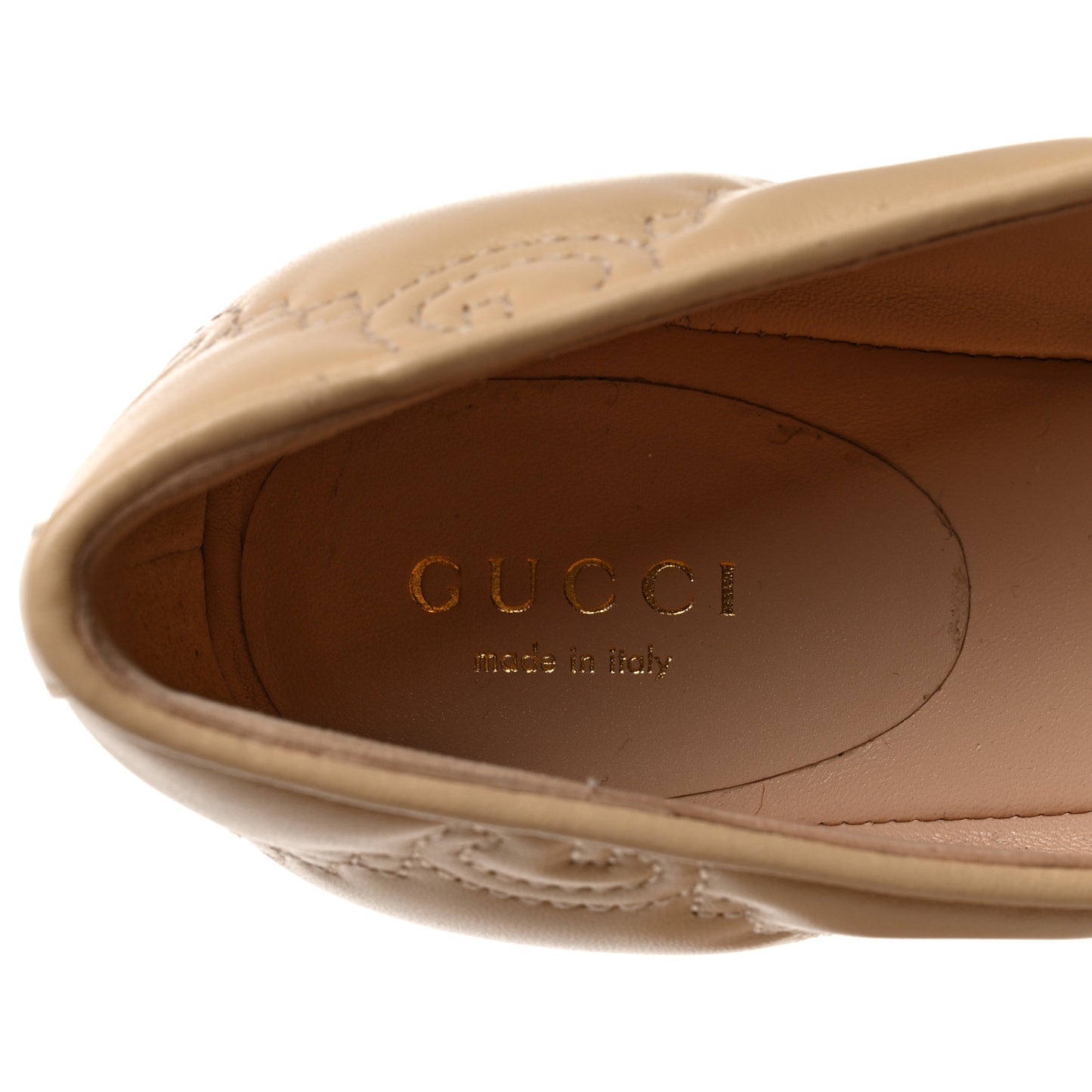 Nappa GG Matelasse Jolie Ballet Flats 38 Naturale