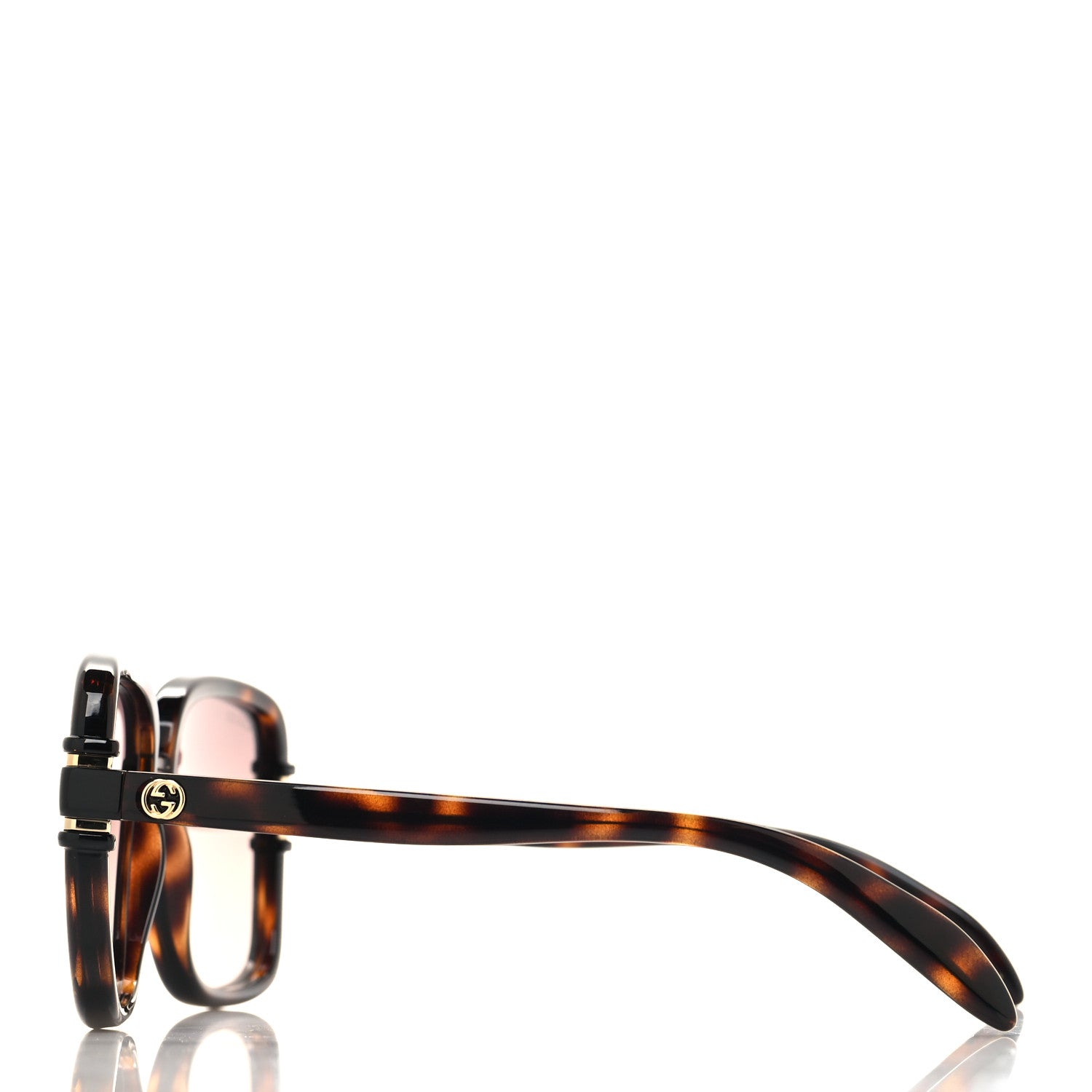 Gucci Acetate Interlocking G Square Sunglasses GG1066S Tortoise 3 of 8