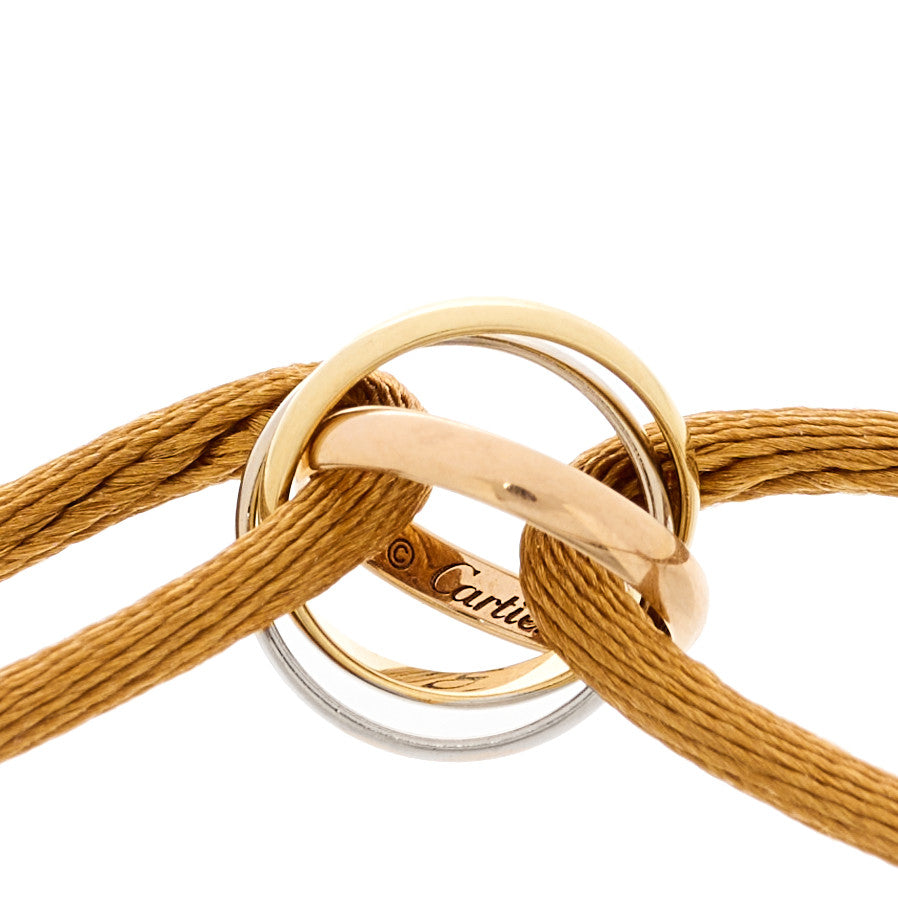 Cartier 18K Pink Yellow White Gold Trinity Adjustable Cord Bracelet Gold 4 of 9