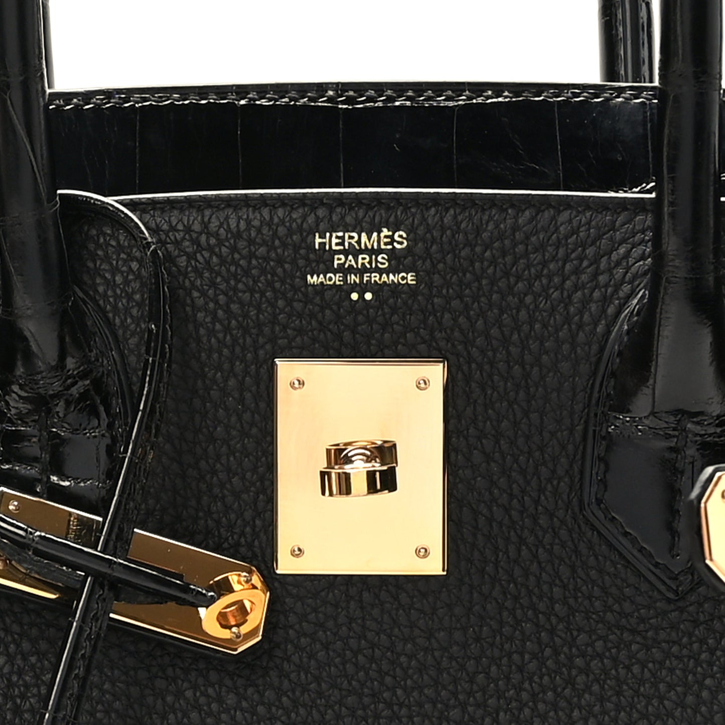 Togo Shiny Niloticus Crocodile Birkin Touch 30 Black