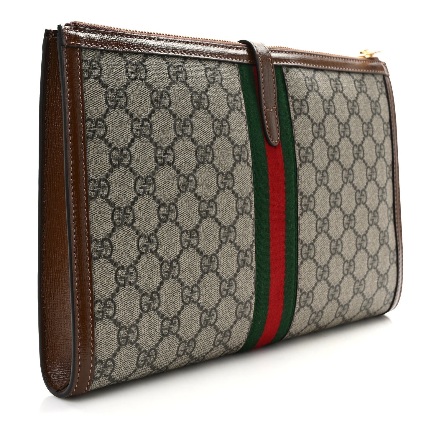 GG Supreme Monogram Large Jackie 1961 Pouch Brown