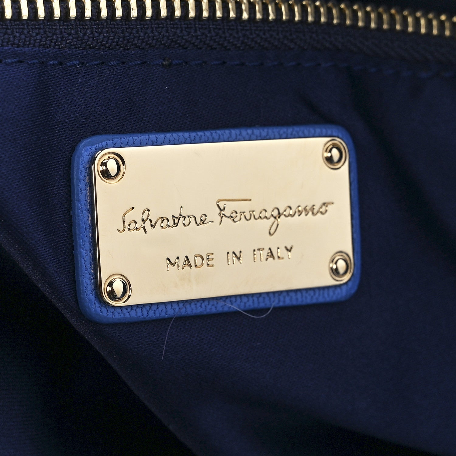 Salvatore Ferragamo Goatskin Vertical Mika Tote Blue 5 of 11