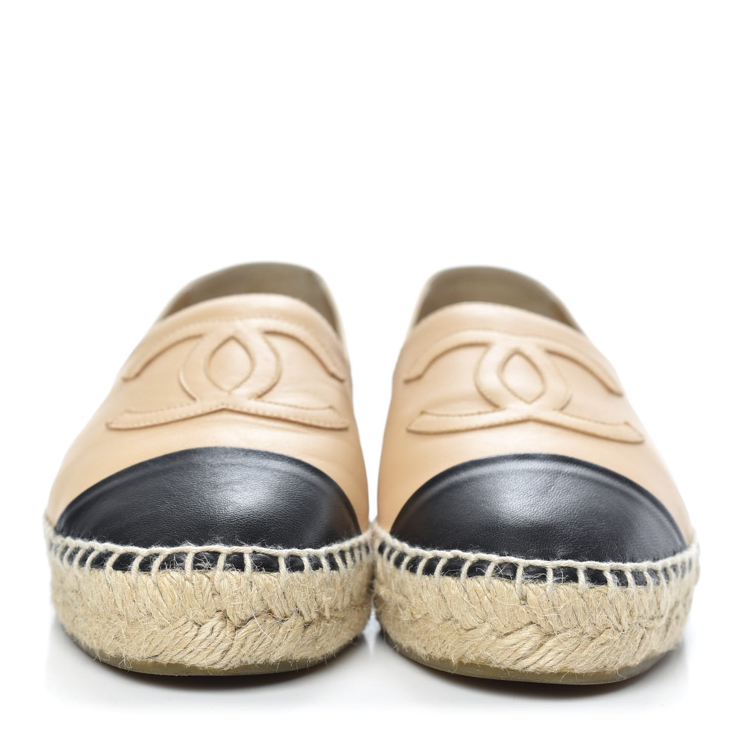 Lambskin CC Espadrilles 36 Beige Black