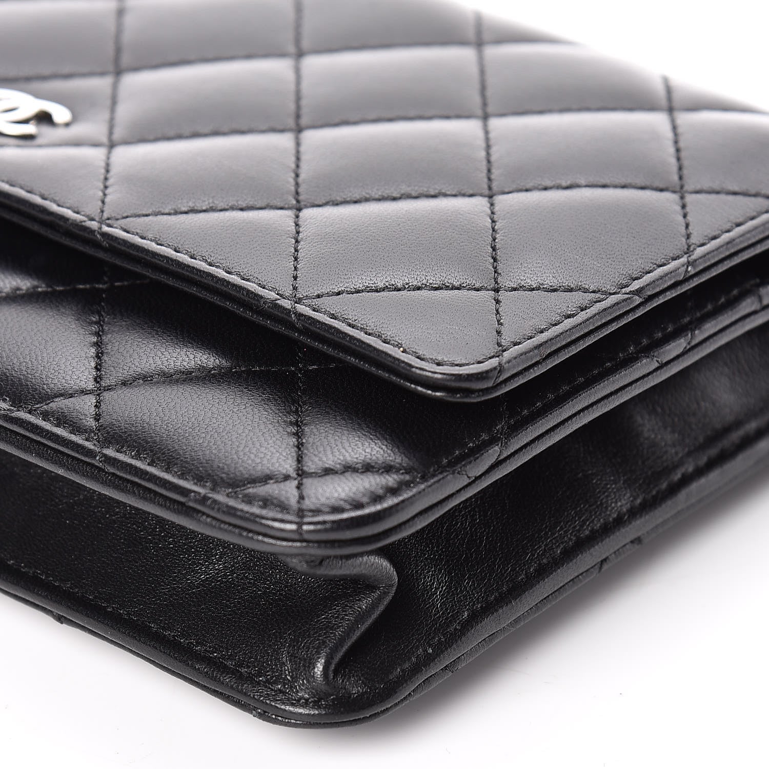 Chanel Lambskin Quilted Wallet On Chain WOC Black 10 of 11
