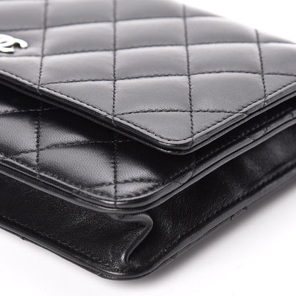Chanel Lambskin Quilted Wallet On Chain WOC Black 10 of 11