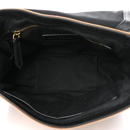 Burberry Canvas Mega Check Large Baildon Messenger Bag Black 5 of 12