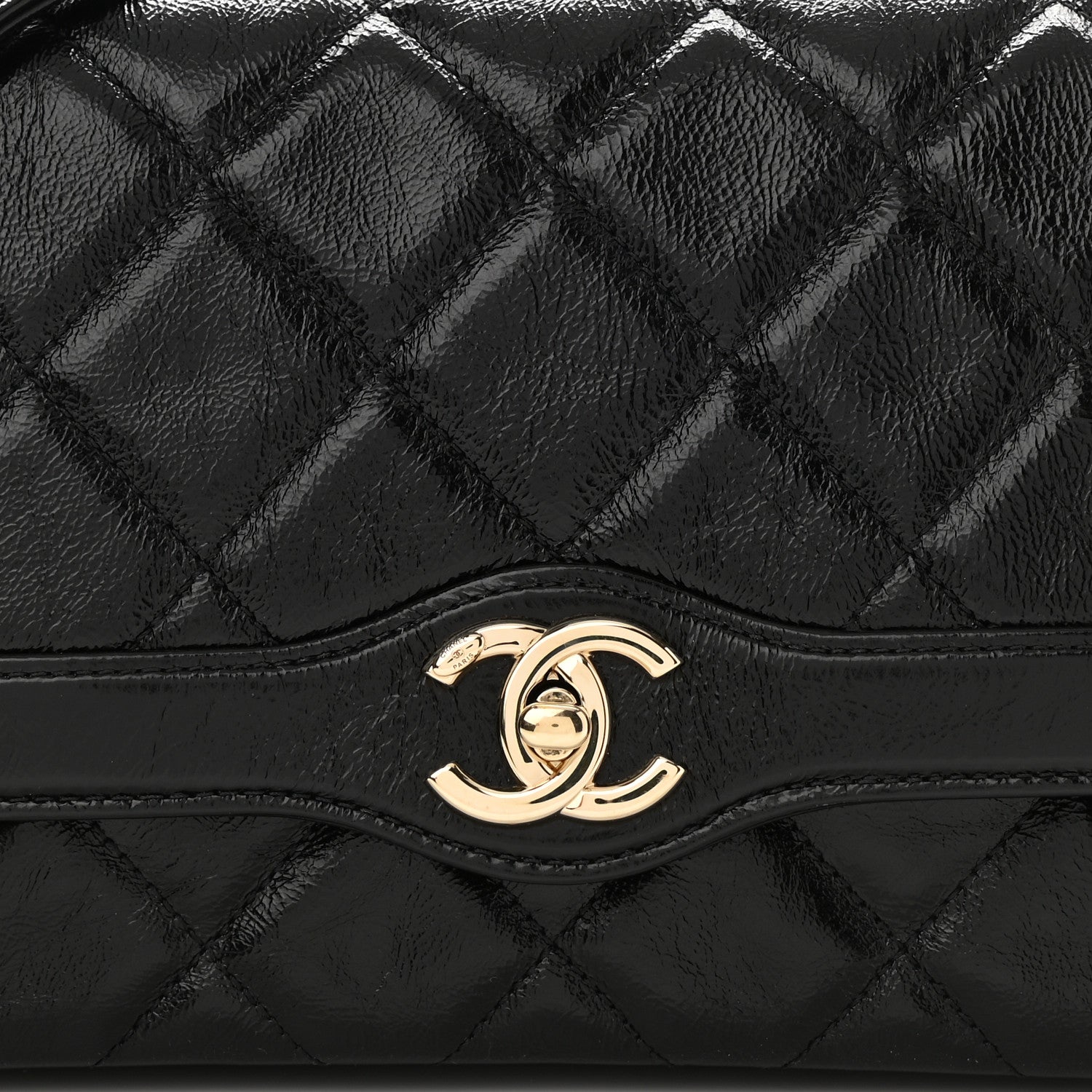 Chanel Crumpled Glazed Lambskin Quilted Small Flap Black 7 of 9