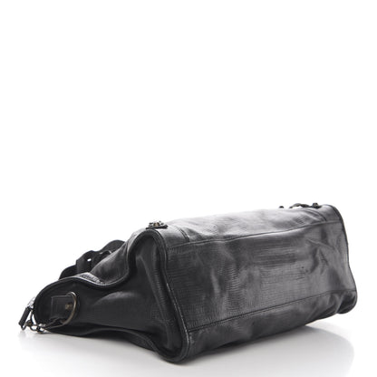 Balenciaga Agneau Lizard Embossed Classic Hardware City Black 5 of 14