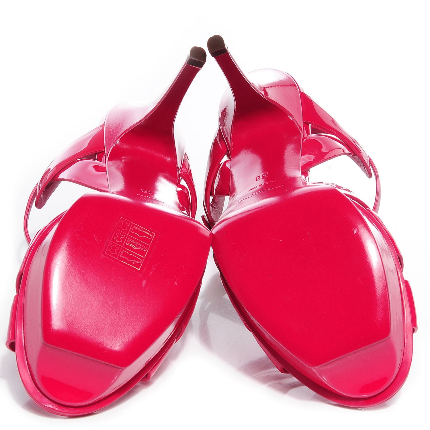 Saint Laurent Patent Tribute 75 Platform Sandals 38 Fuchsia 5 of 7