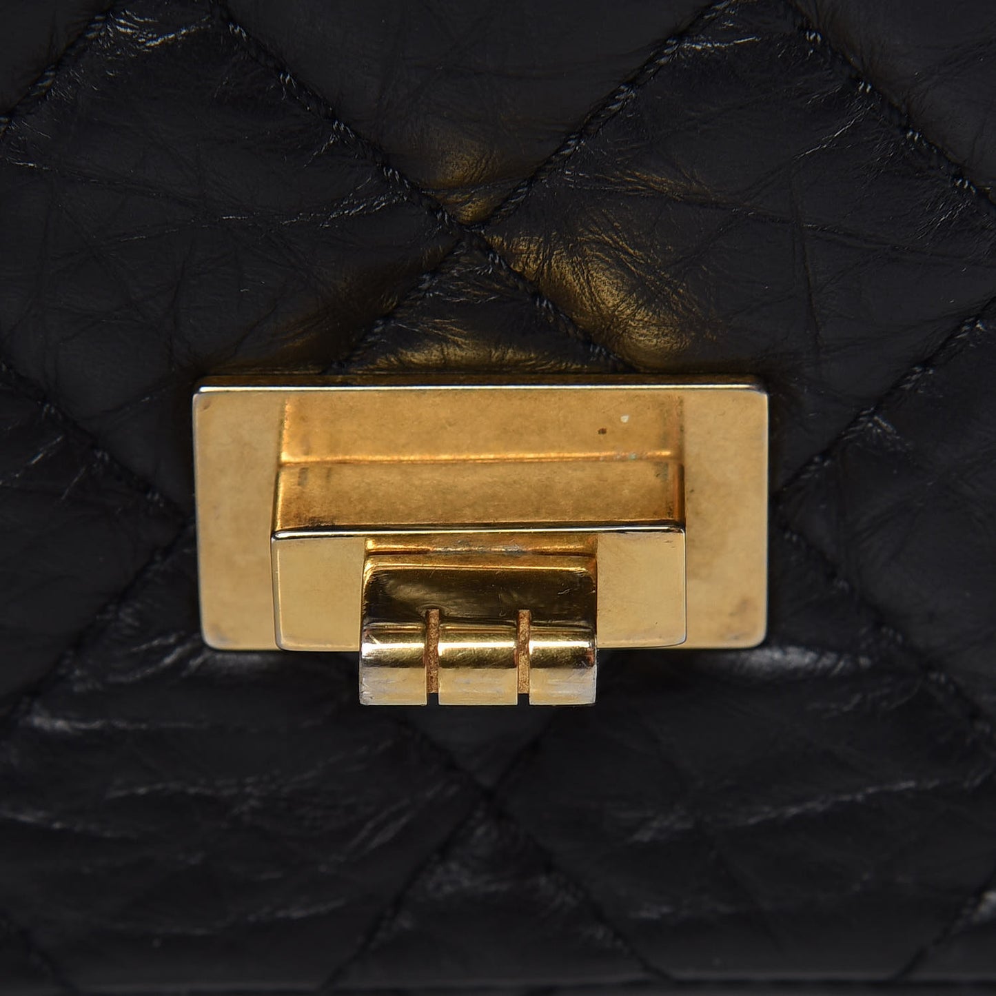 Aged Calfskin Quilted 2.55 Reissue 225 Flap Black