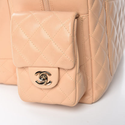Chanel Calfskin Quilted Large Cambon Multipocket Reporter Beige Black 8 of 16
