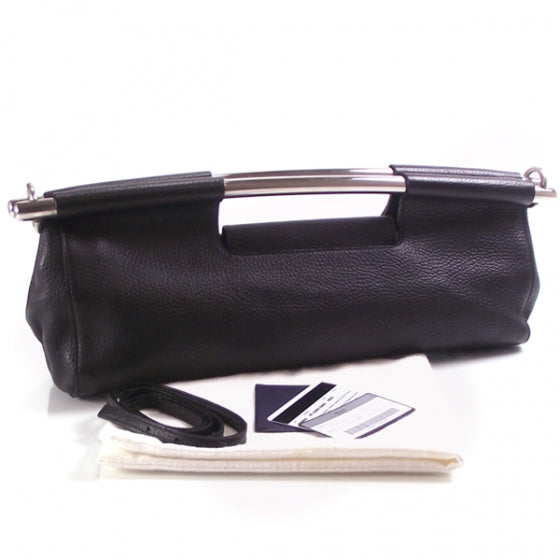 Prada Leather Steel Handle Clutch 2 of 9