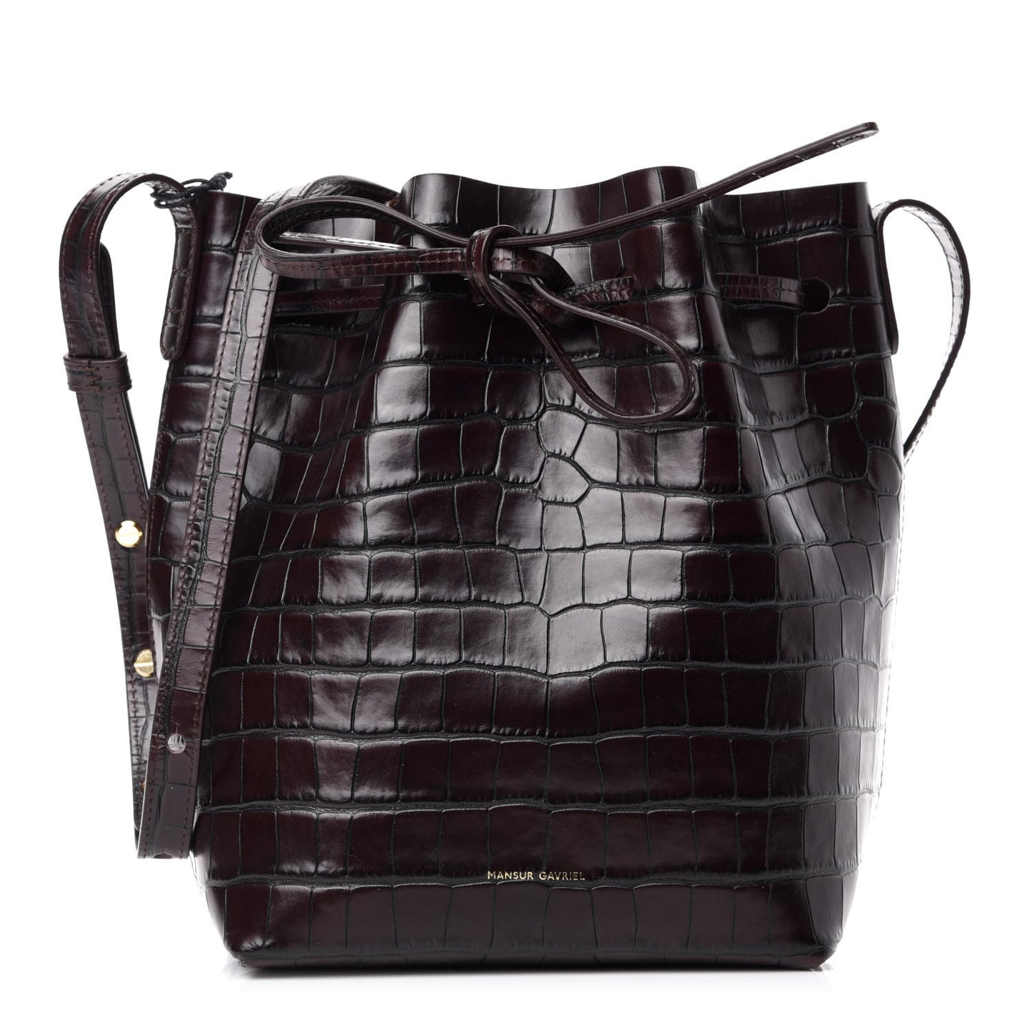 Crocodile Embossed Mini Bucket Bag Class