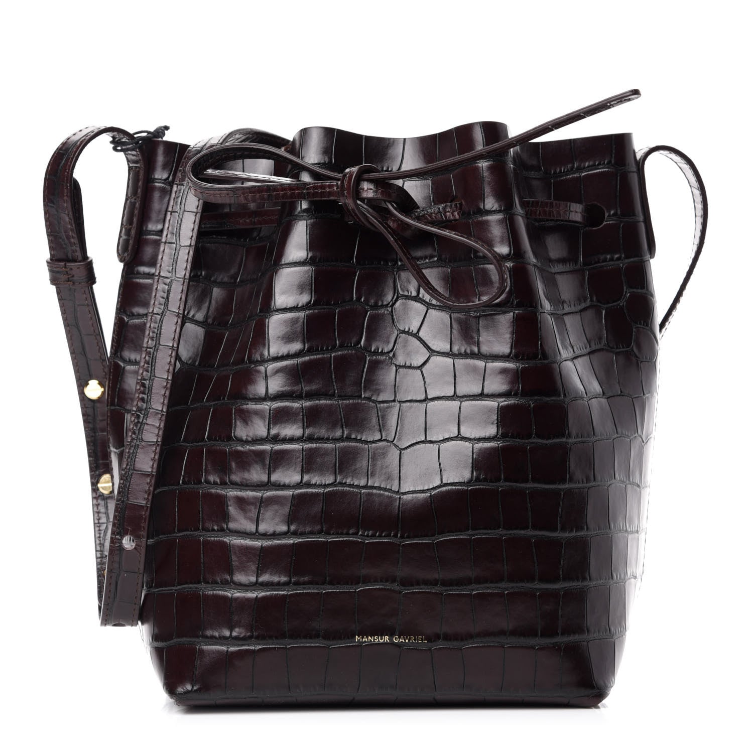 Mansur Gavriel Crocodile Embossed Mini Bucket Bag Class 1 of 10