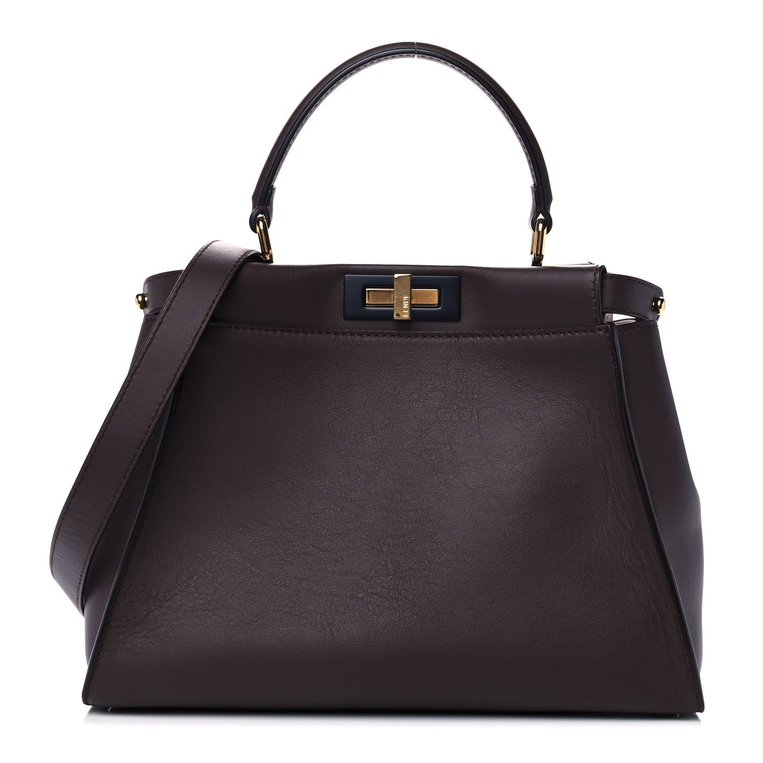 Fendi Vitello Seta Shiny Nappa Medium Peekaboo Iconic Satchel Moresco Rosa Doll 1 of 12