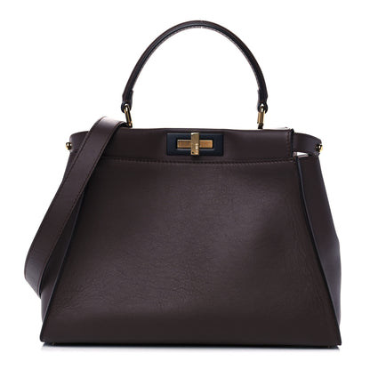 Fendi Vitello Seta Shiny Nappa Medium Peekaboo Iconic Satchel Moresco Rosa Doll 1 of 12