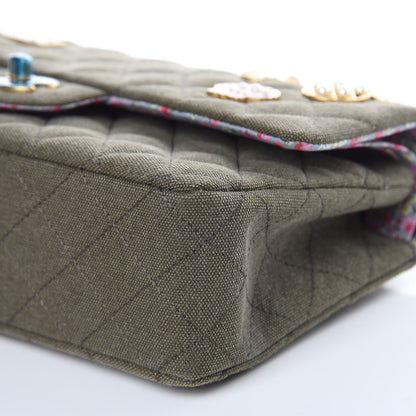 Chanel Toile Quilted Medium Cuba Double Flap Khaki 9 of 10