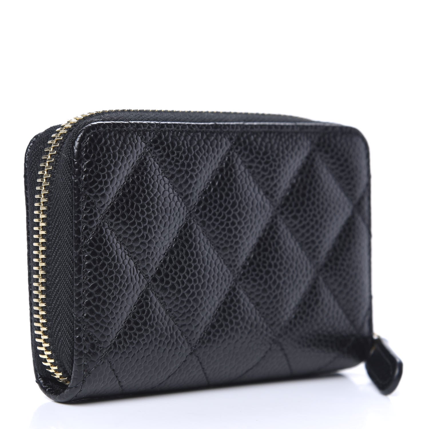 Chanel Caviar Quilted Zip Coin Purse Black 3 of 8