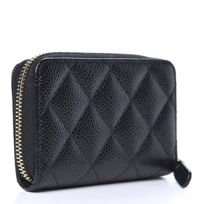 Chanel Caviar Quilted Zip Coin Purse Black 3 of 8