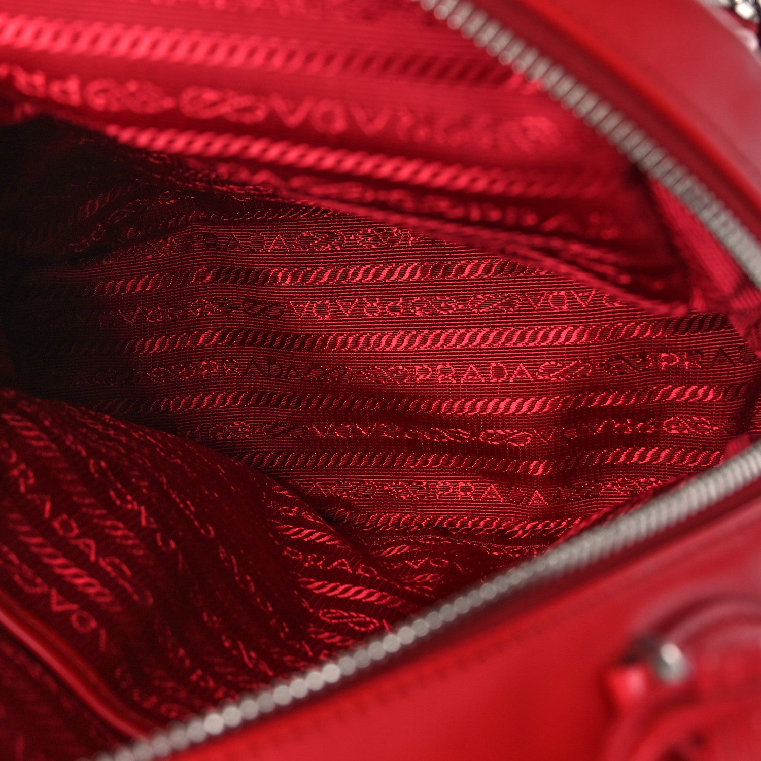 Prada Soft Calfskin Impunture Diagramme Day Backpack Fuoco 4 of 7