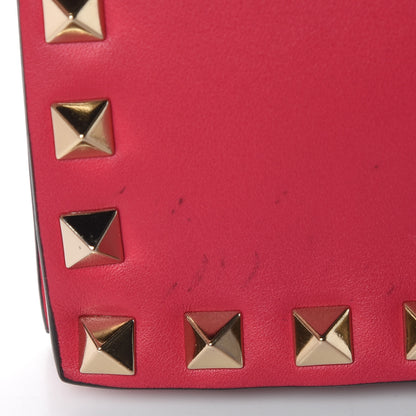 Valentino Garavani Vitello Rockstud Flip Lock Wristlet Clutch Deep Fuxia 9 of 9