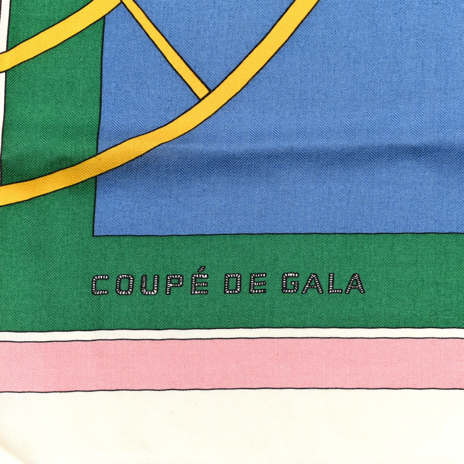 Hermes Cashmere Silk Coupe De Gala Shawl 140 Myosotis Rouge Vert 3 of 6