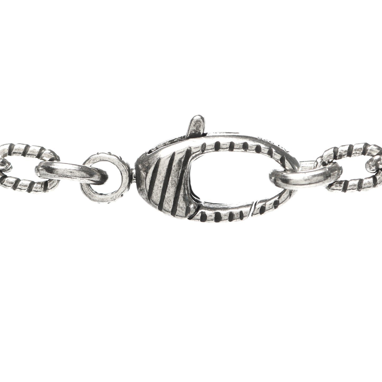 Sterling Silver Small Textured Interlocking G Pendant Necklace