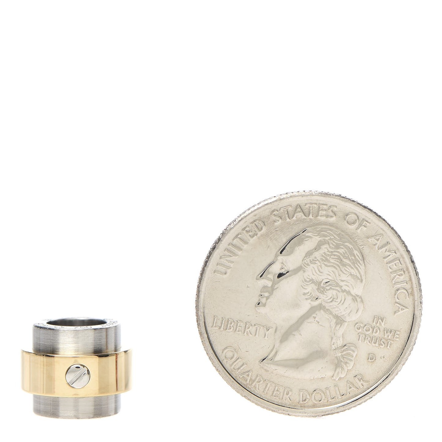 18K Yellow Gold Stainless Steel Santos Barrel Pendant