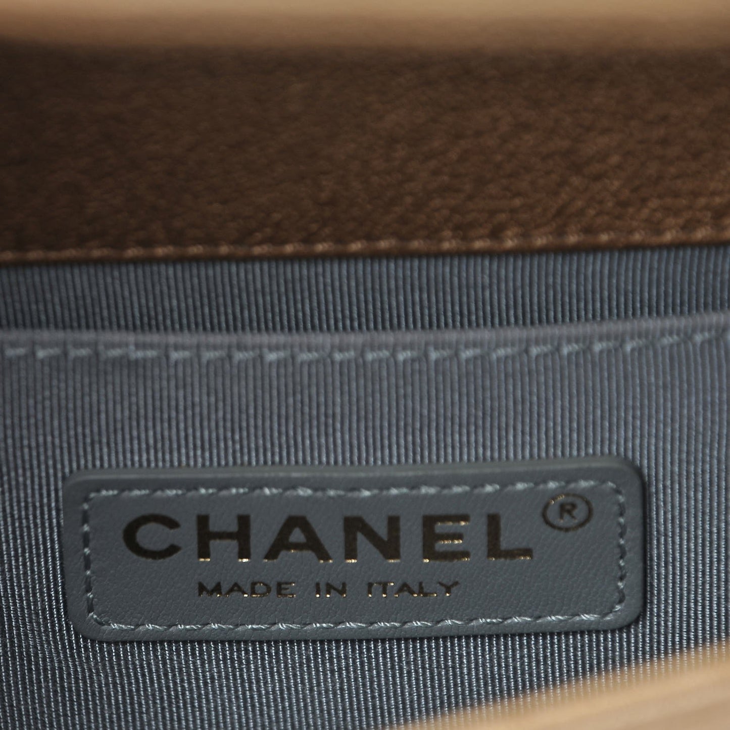 Metallic Lambskin Small Golden CC Boy Flap Dark Gold