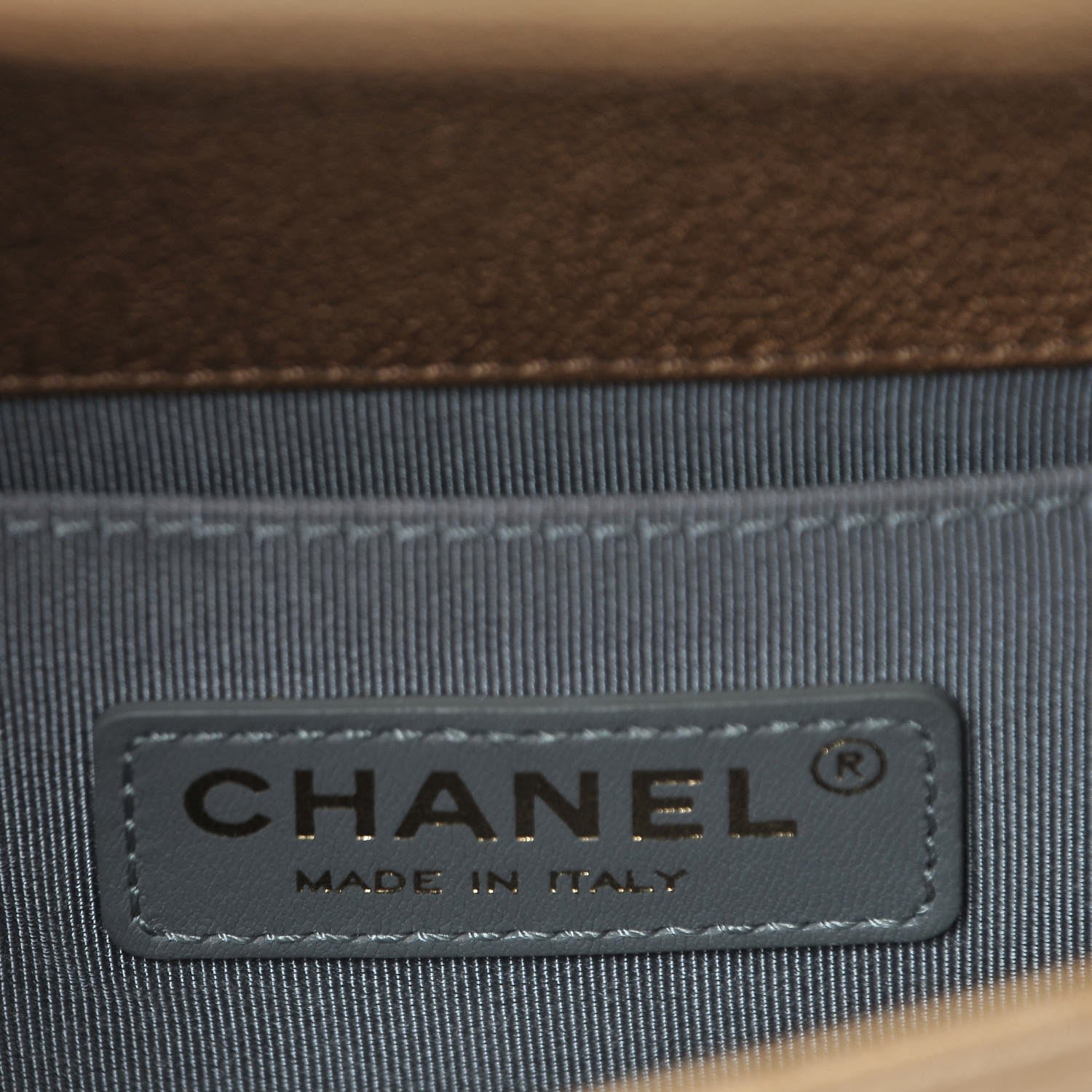 Chanel Metallic Lambskin Small Golden CC Boy Flap Dark Gold 6 of 7