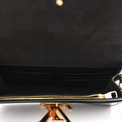 Louis Vuitton Calfskin Chain Louise MM Black 5 of 11
