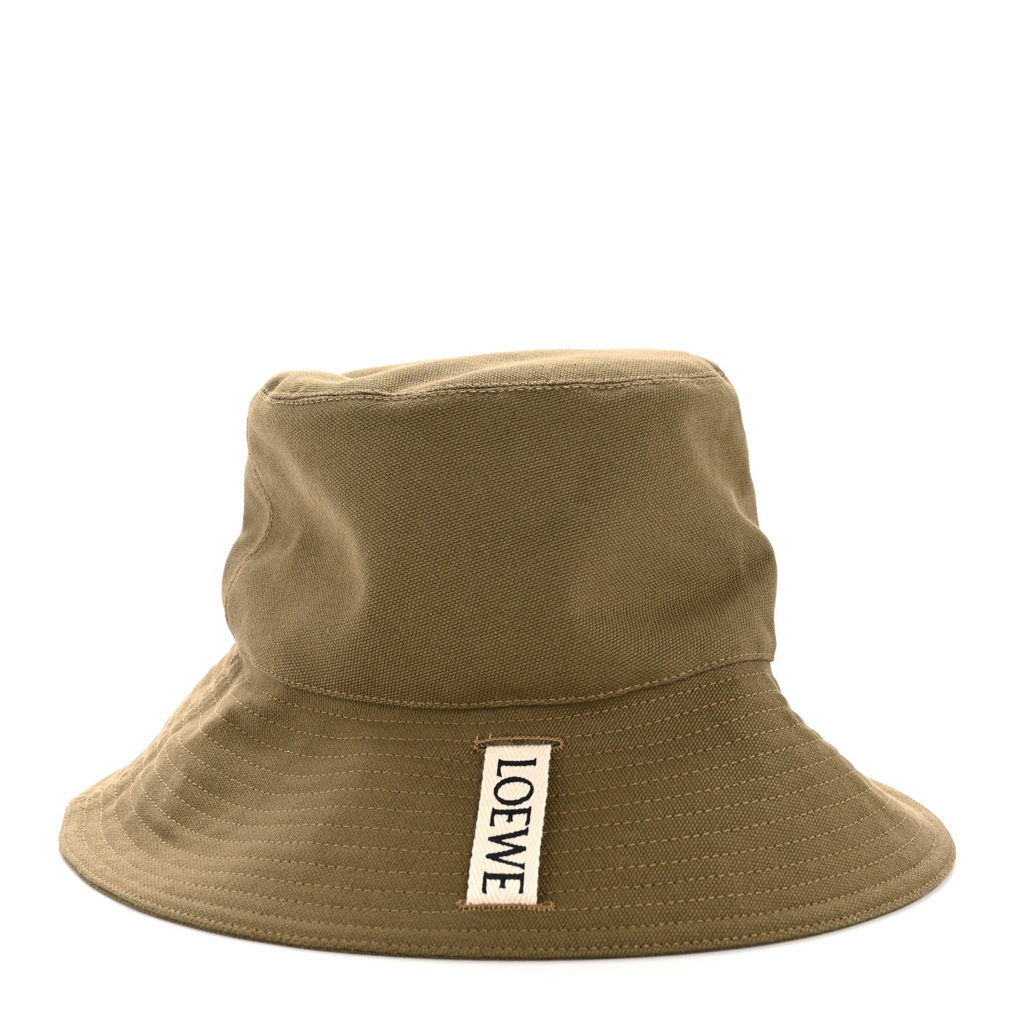 Canvas Calfskin Fisherman Bucket Hat 58 Military Green