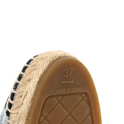 Chanel Fabric Grosgrain CC Espadrille 37 Blue Light Gray Black 13 of 14