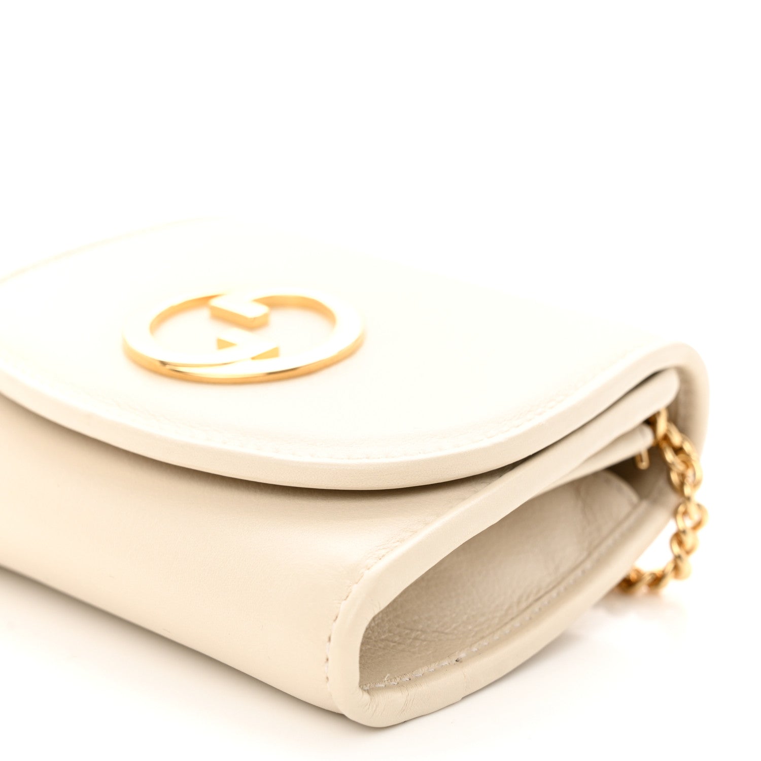 Gucci Roxy Calfskin Medium Blondie Chain Wallet Mystic White 9 of 9