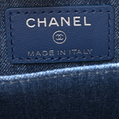Chanel Denim Quilted Zip Coin Purse Blue 6 of 8