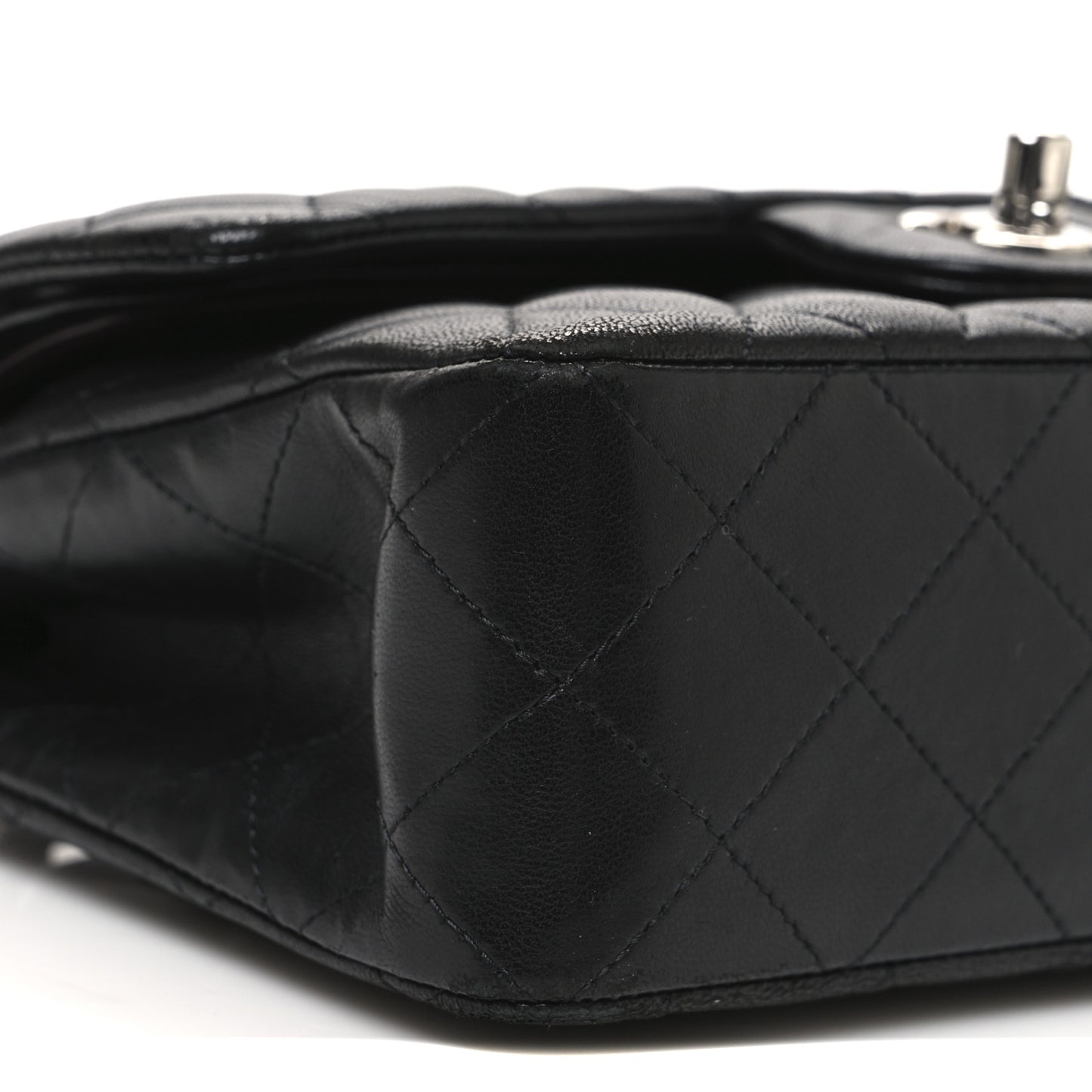 Lambskin Quilted Small Double Flap Black