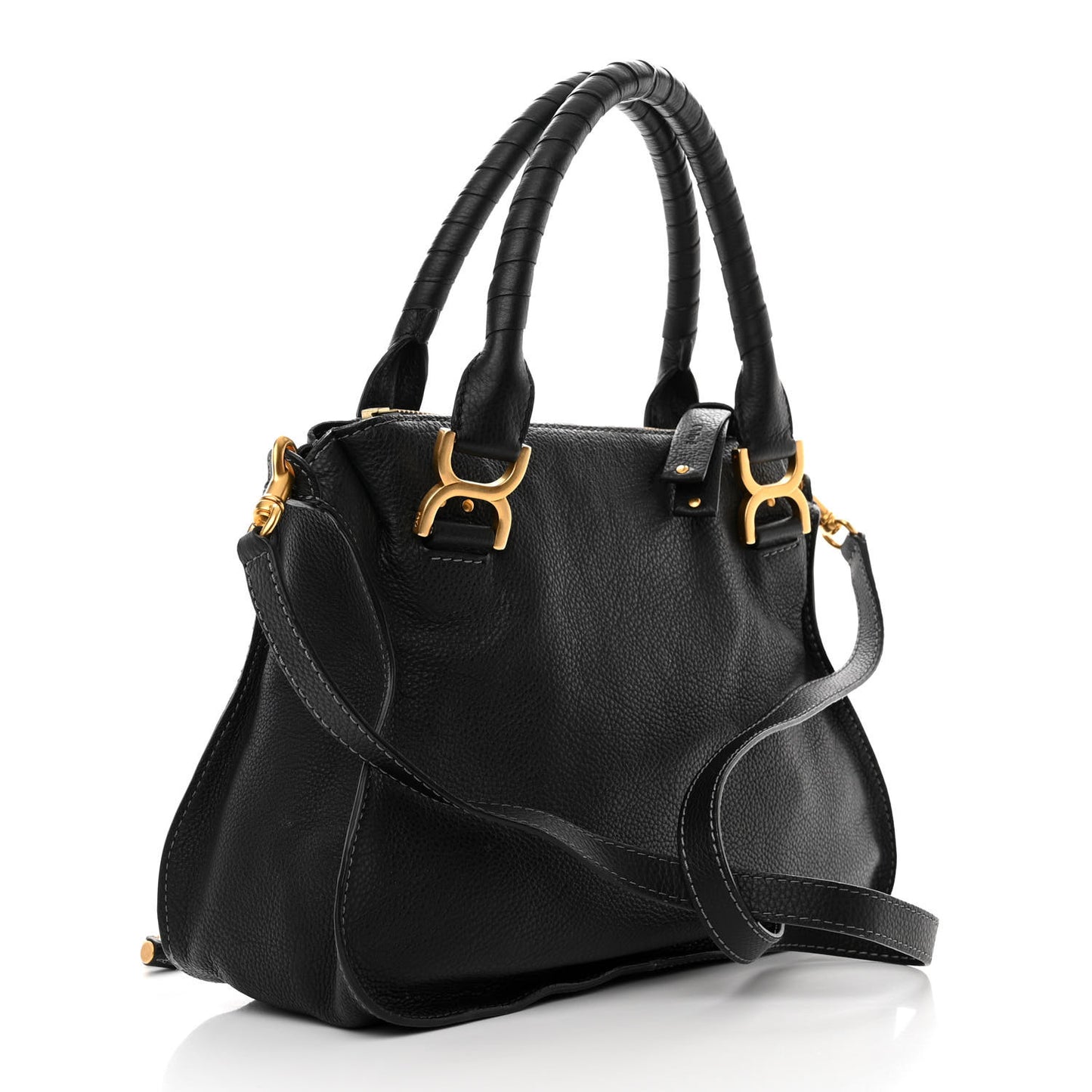 Calfskin Medium Marcie Satchel Black