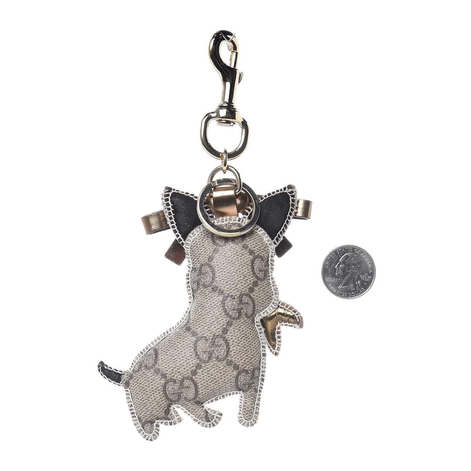 Gucci GG Supreme Monogram Leroy Dog Key Charm 2 of 3