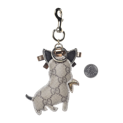 Gucci GG Supreme Monogram Leroy Dog Key Charm 2 of 3