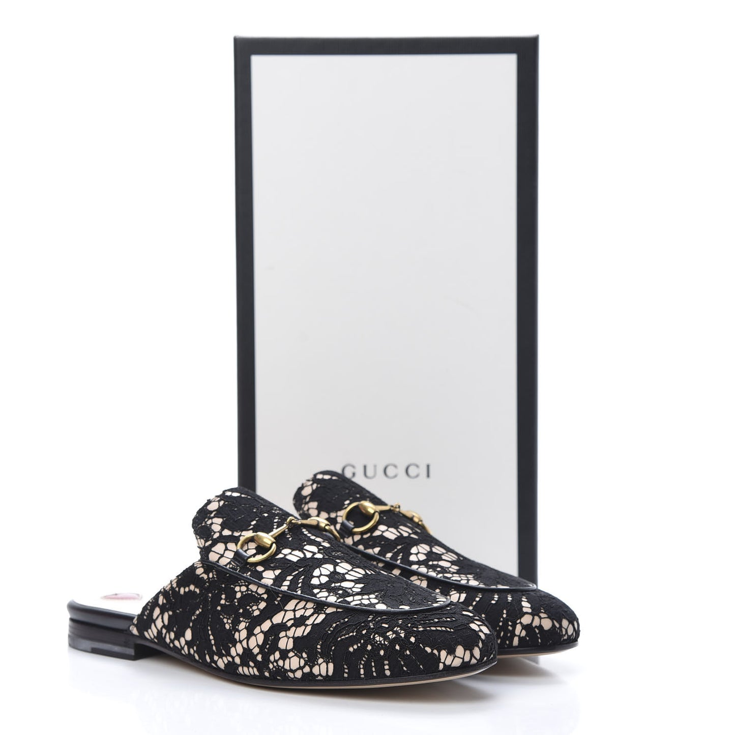 Lace Malaga Kid Womens Princetown Slippers 39 Black Skin Rose
