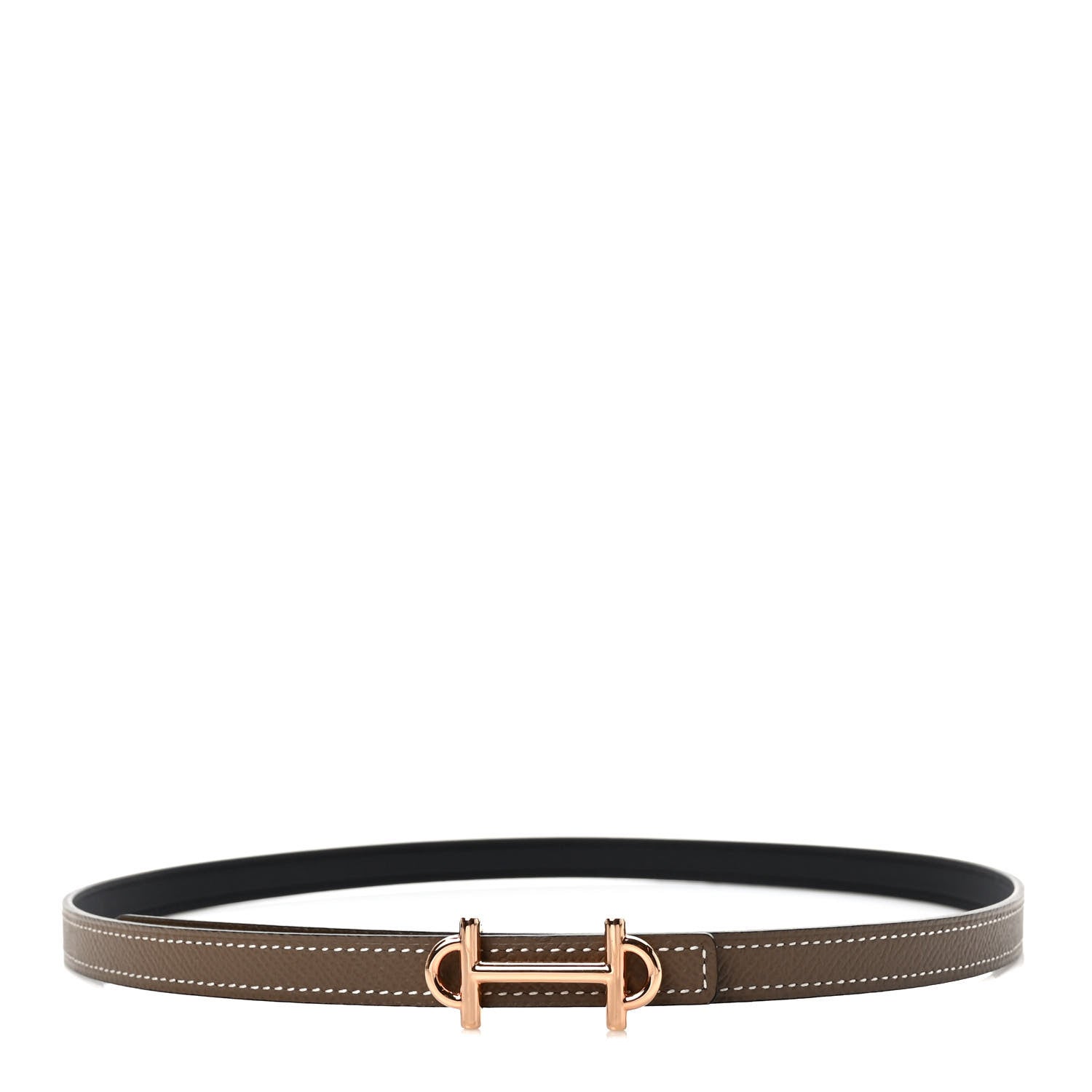 Hermes Swift Epsom 13mm Gamma Belt 75/30 Black Etoupe 1 of 4