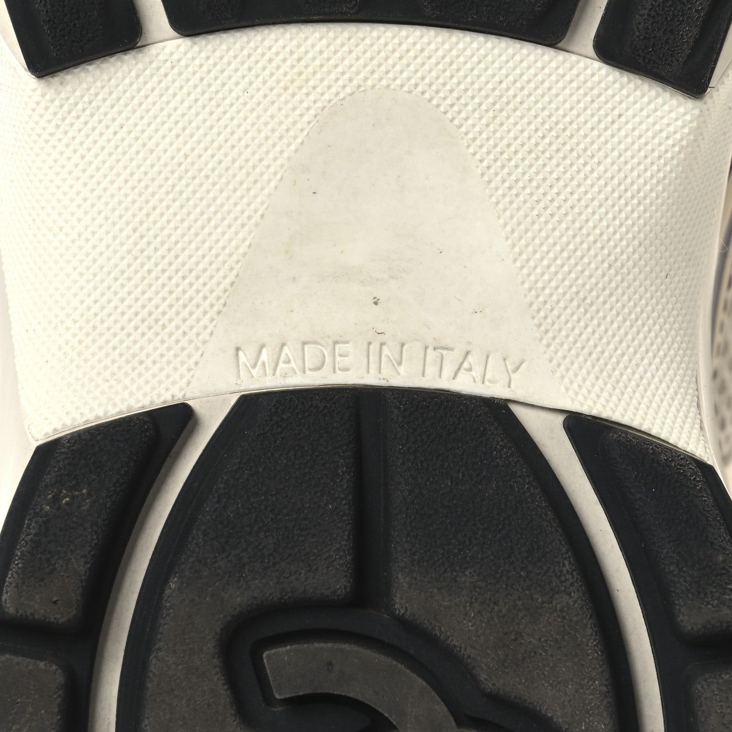 Chanel Fabric Laminated Calfskin Stretch CC Womens Sneakers 38 White Gold Silver 8 of 9