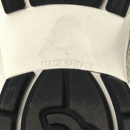 Chanel Fabric Laminated Calfskin Stretch CC Womens Sneakers 38 White Gold Silver 8 of 9