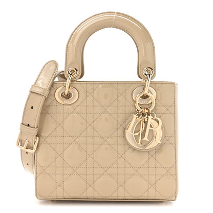 Christian Dior Patent Cannage Small Lady Dior Beige 1 of 10