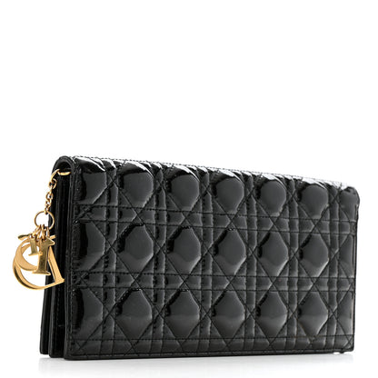 Christian Dior Patent Cannage Lady Dior Convertible Clutch Black 3 of 10