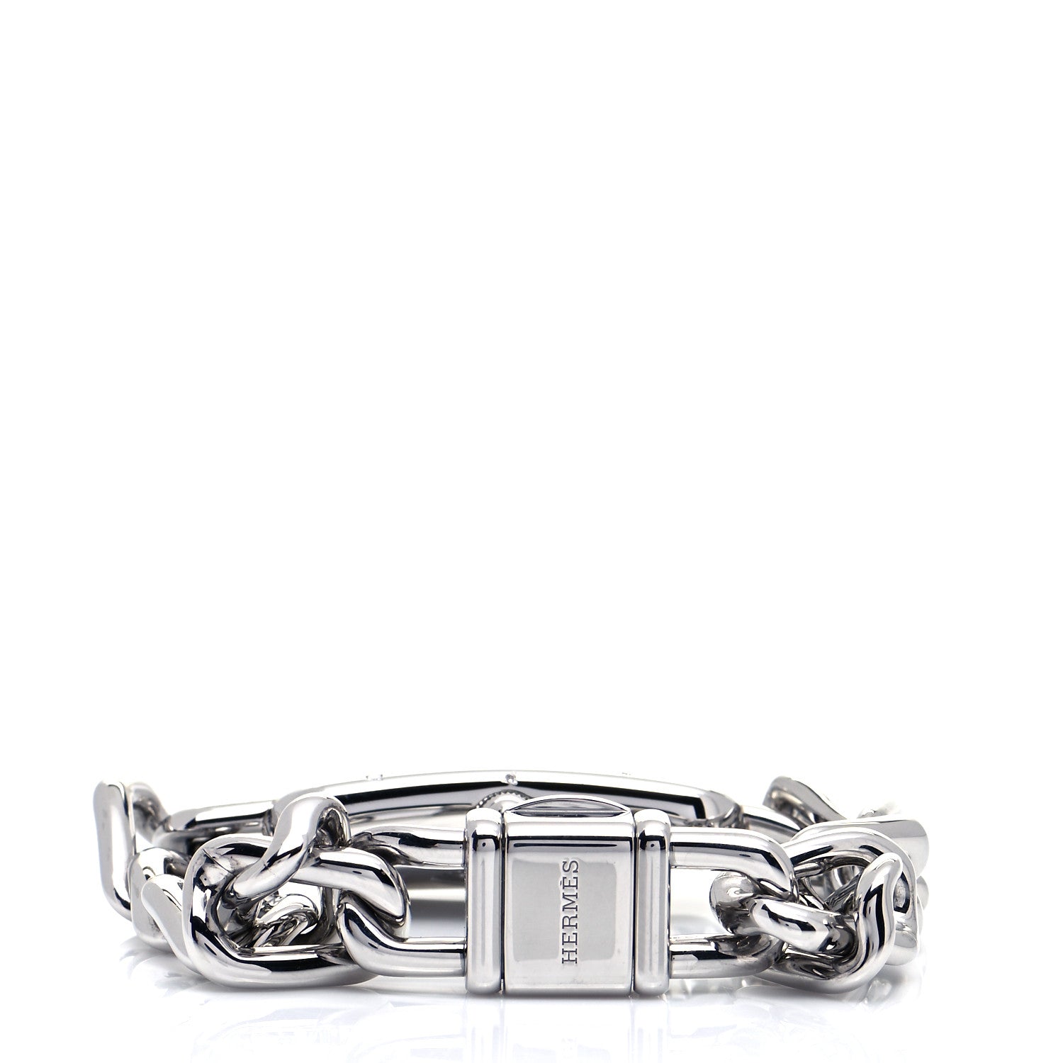 Hermes Stainless Steel Diamond 17mm Nantucket Jete De Diamants Quartz Watch 3 of 6