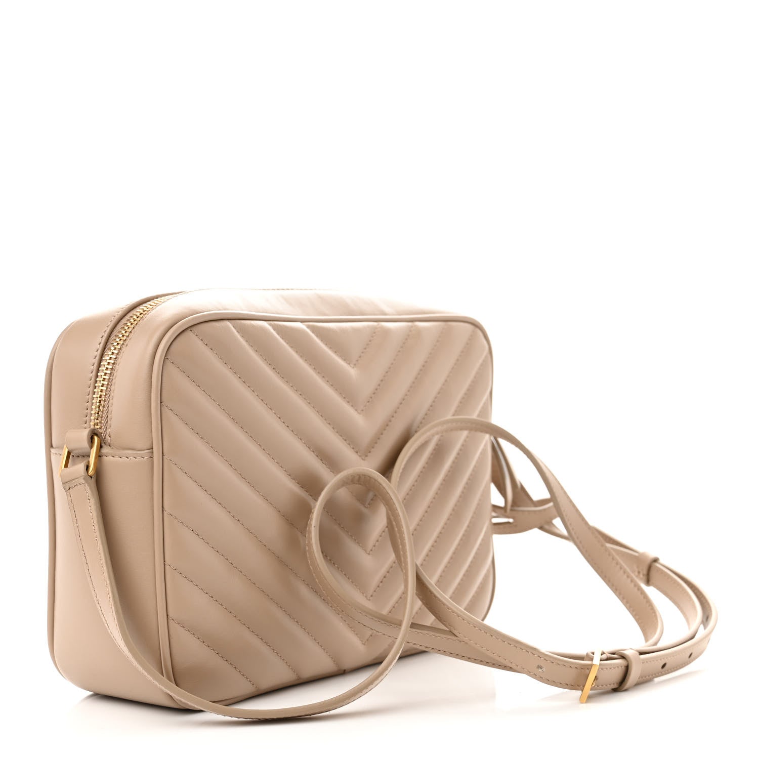 Saint Laurent Calfskin Matelasse Monogram Lou Camera Bag Dark Beige 3 of 10