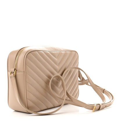 Saint Laurent Calfskin Matelasse Monogram Lou Camera Bag Dark Beige 3 of 10
