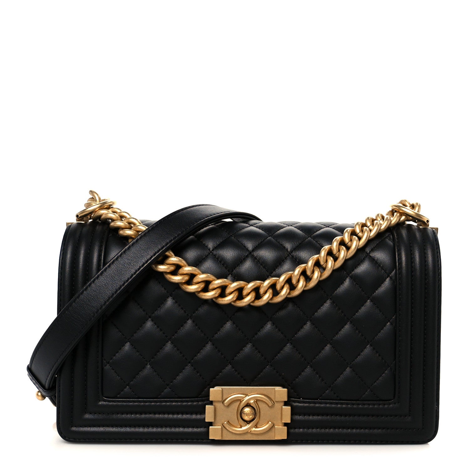 Chanel Lambskin Quilted Medium Boy Flap Black 1 of 11